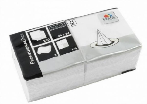 Servietten WEIß 1 VE = 1000 Stück (4 x 250) Weiß
