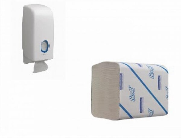 Toilettenpapier Zickzackfaltung 10x22 cm 1 VE = 9000 Blatt unterv. 2-lg naturweiß