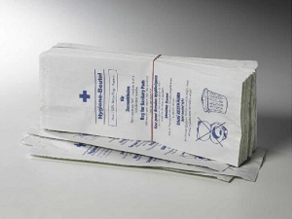 Hygienebeutel  weiß mit Aufdruck 1 VE = 1000 Stück