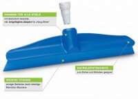 HACCP Monobloc-Wasserschieber 30 cm Kunststoff blau