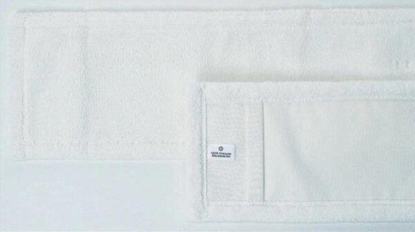 Moppbezug Microfaser (PVC Tasche) 40 cm Microfaser weiß mit Vlieseinlage