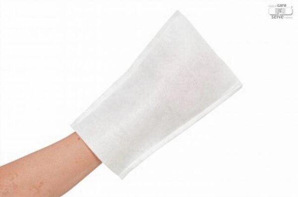 Pflege Waschhandschuh Vlies weiß